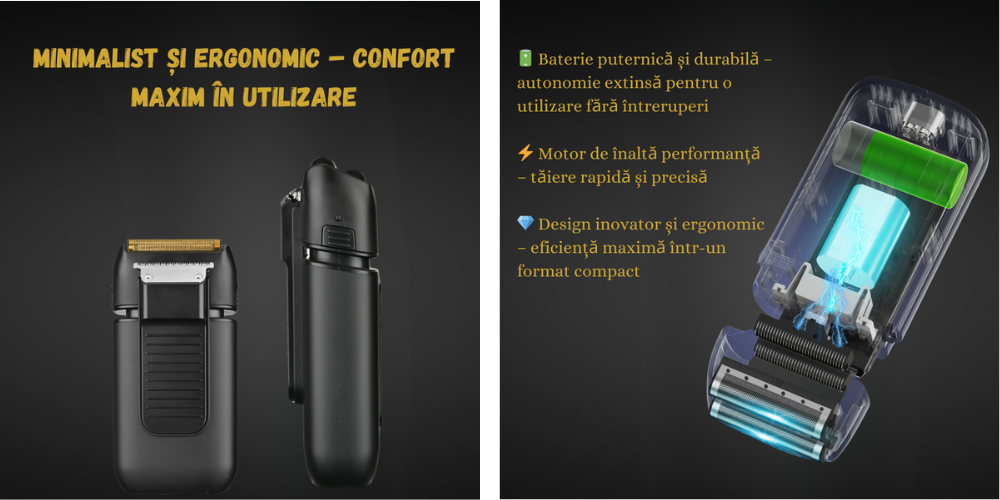 Aparat de ras shaver barbierit umed si uscat profesional 4D